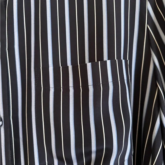 CO 100% Silk Striped Blouse Shirt - XL - Picture 3 of 6
